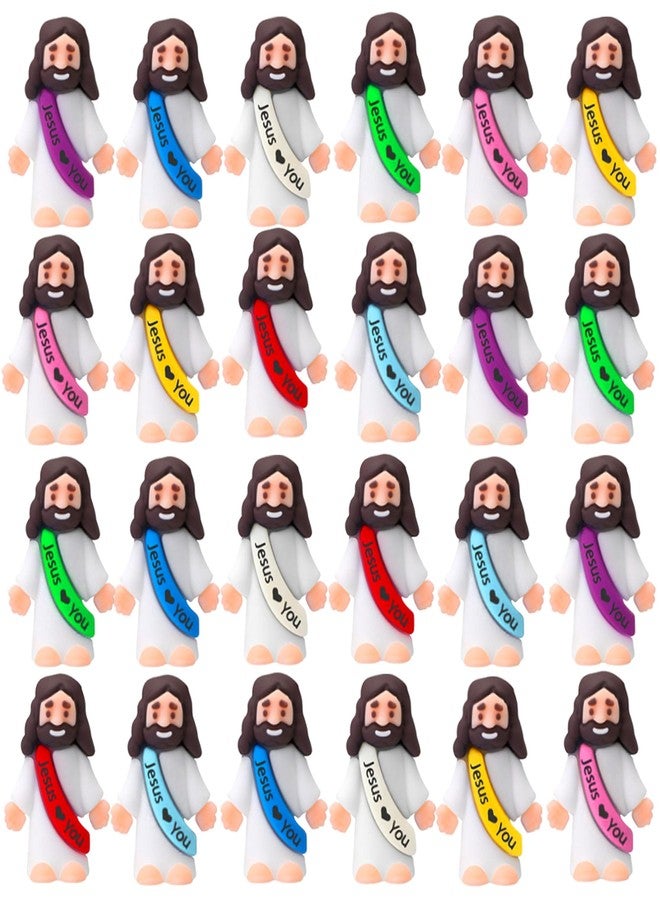 Cherislpy 24 Pcs Jesus Toys Mini Rubber Little Jesus Figurine to Hide and Seek Religious Sunday School Gifts for Kids Girls Boys Party Favors School Baptism Stuffers - Image 2